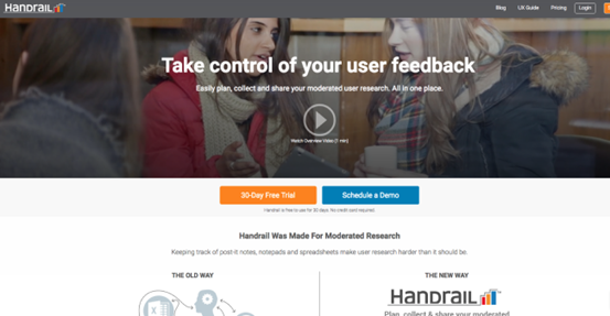 HandrailUX簡化了進行用戶訪談的流程 HandrailUX簡化了進行用戶訪談的流程